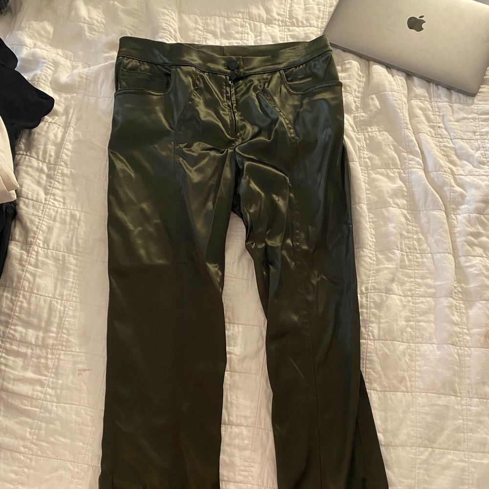 Olive Green Leather Pants
